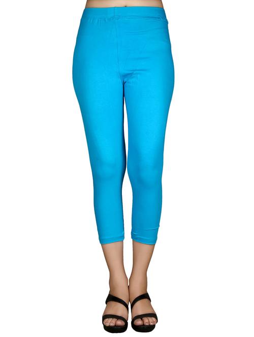 light blue cotton capri leggings - 12830314 - Very Small Image - 1