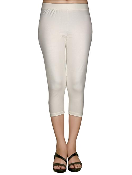 white cotton capri leggings - 12830315 - Very Small Image - 1