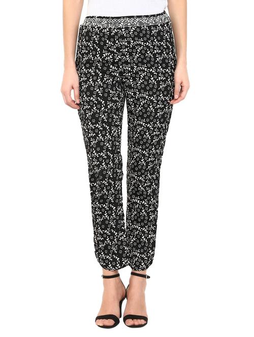 black printed cigarette pant - 12830912 - Very Small Image - 1