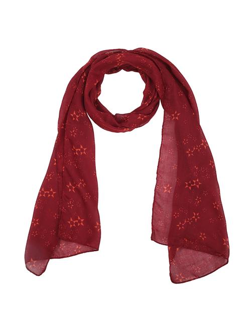 red printed polyester scarf - 12833932 - Very Small Image - 1