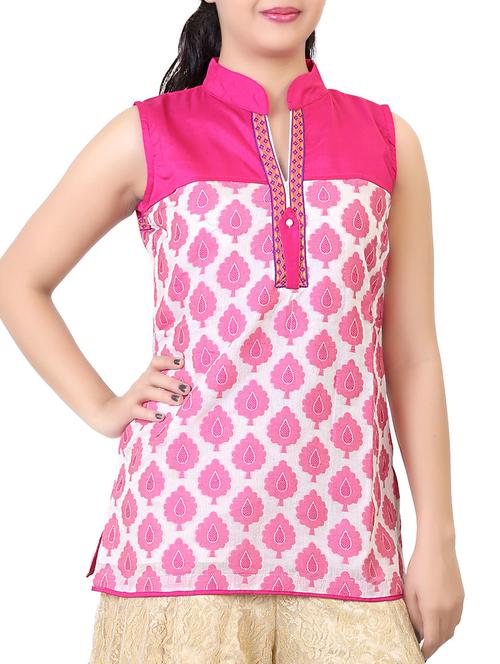 pink silk aline kurta - 12835391 - Very Small Image - 1