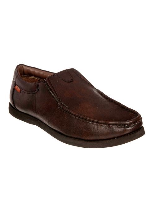 brown leatherette slip on loafer - 12839789 - Very Small Image - 1