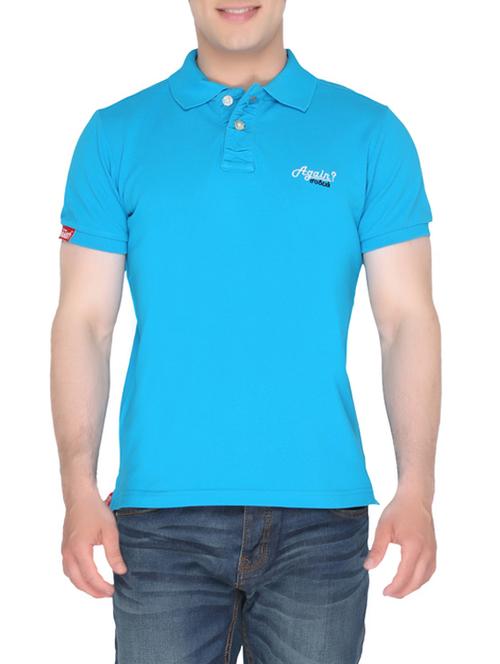 solid blue cotton t-shirt - 12840315 - Very Small Image - 1