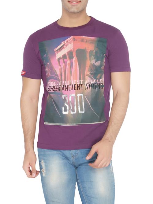purple cotton graphic t-shirt - 12840371 - Very Small Image - 1