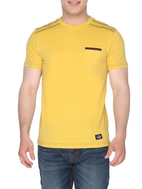 solid yellow cotton t-shirt - 12840372 - Very Small Image - 1