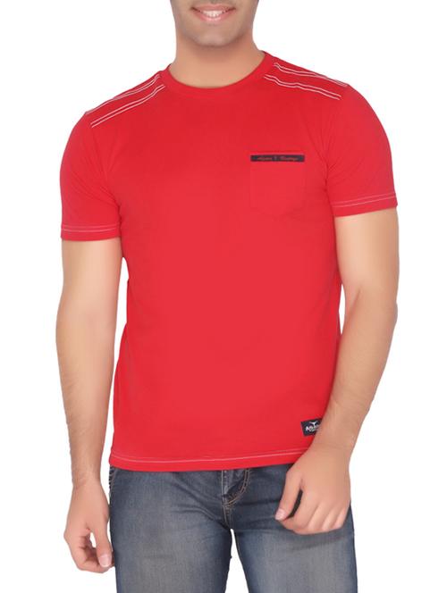 solid red cotton t-shirt - 12840373 - Very Small Image - 1