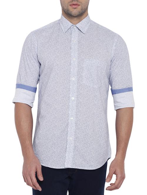 blue cotton printed casual shirt - 12843065 - Very Small Image - 1