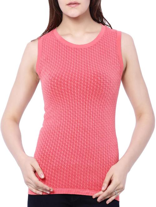solid pink viscose tank tee - 12843431 - Very Small Image - 1