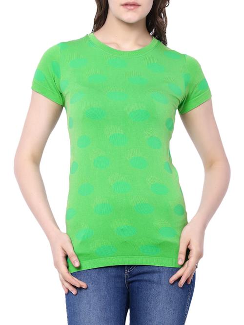 green polka dots viscose regular tee - 12843454 - Very Small Image - 1
