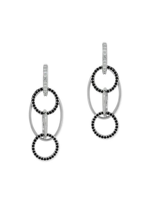 black silver drop earrings - 12843653 - Very Small Image - 1