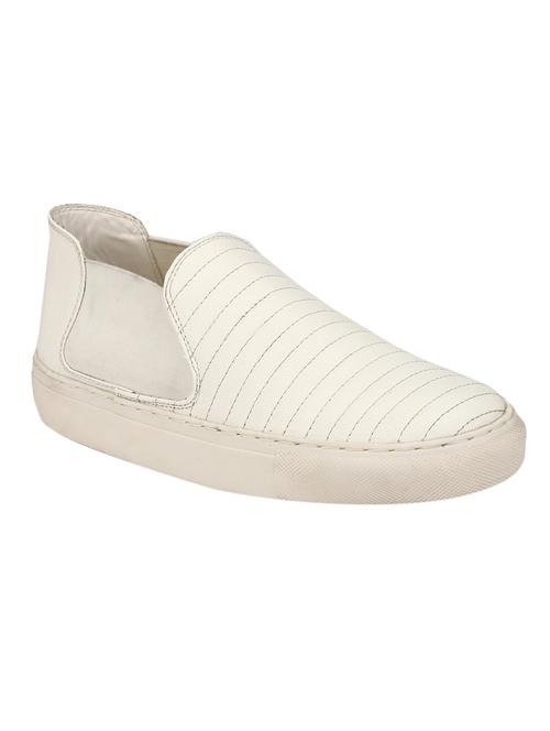 white leatherette slip on shoe - 12845011 - Very Small Image - 1