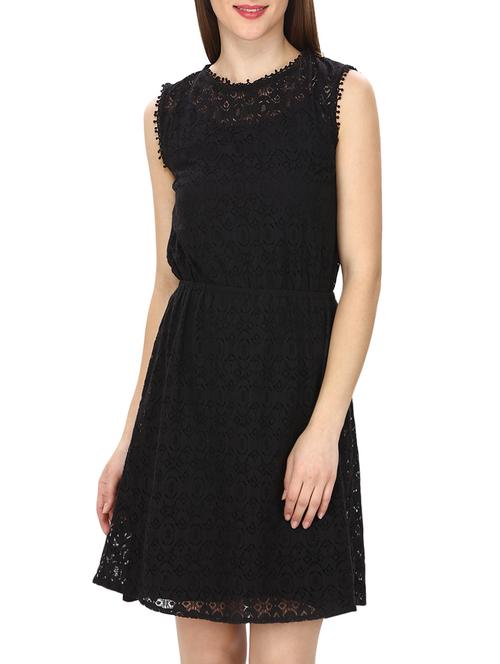 black cotton blouson dress - 12845801 - Very Small Image - 1