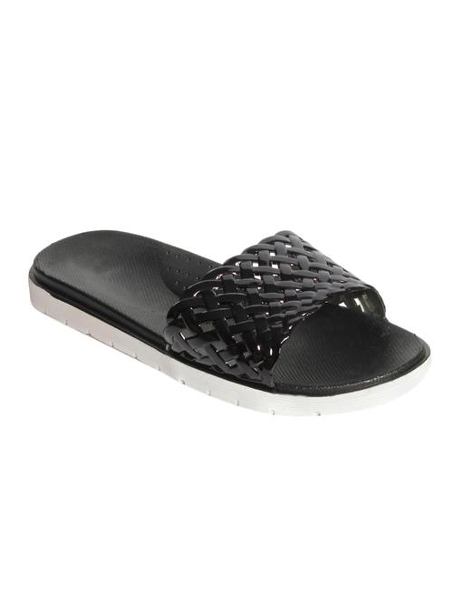 black leatherette flat forms sandals - 12845818 - Very Small Image - 1