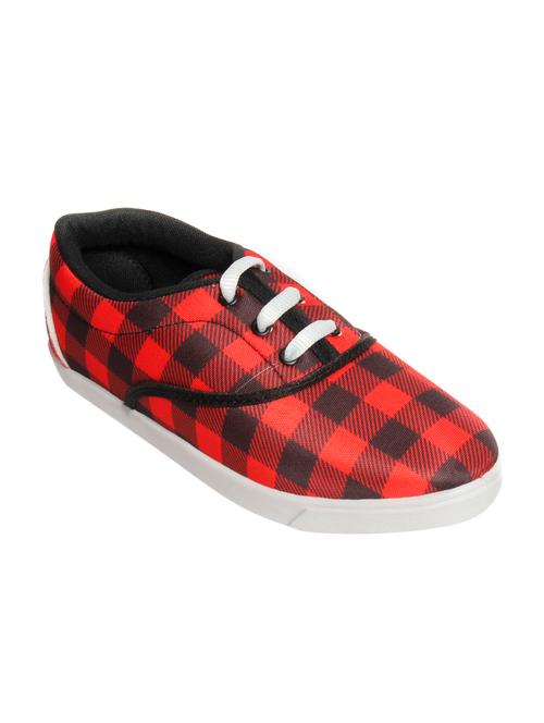red canvas laceup casual shoes - 12845888 - Very Small Image - 1