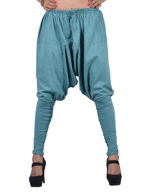 green cotton churidar churidars & leggings - 12846072 - Very Small Image - 1