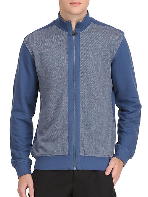 blue cotton casual jacket - 12846540 - Very Small Image - 1