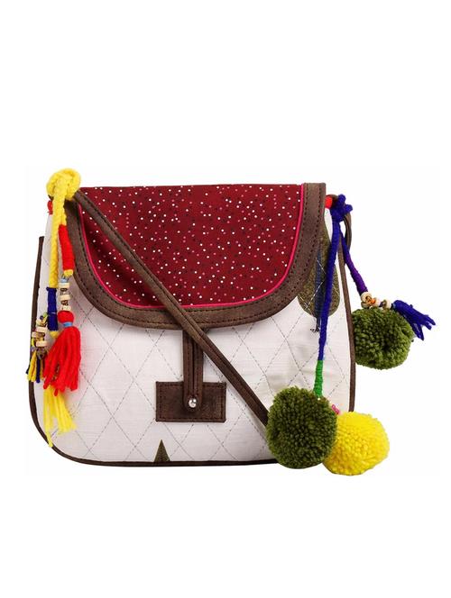 red cotton sling bag - 12848190 - Very Small Image - 1