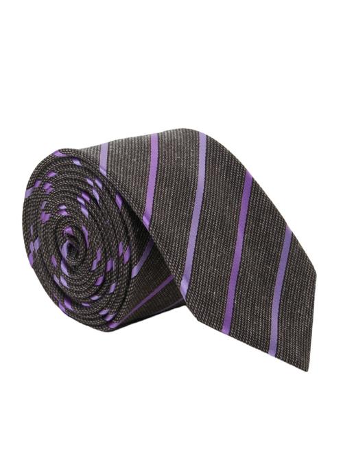 purple & grey cotton tie - 12848264 - Very Small Image - 1