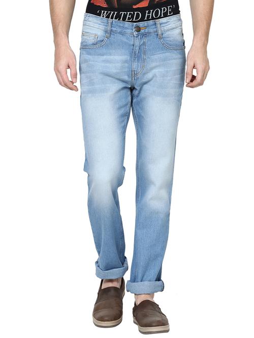 blue cotton washed jeans - 12848615 - Very Small Image - 1