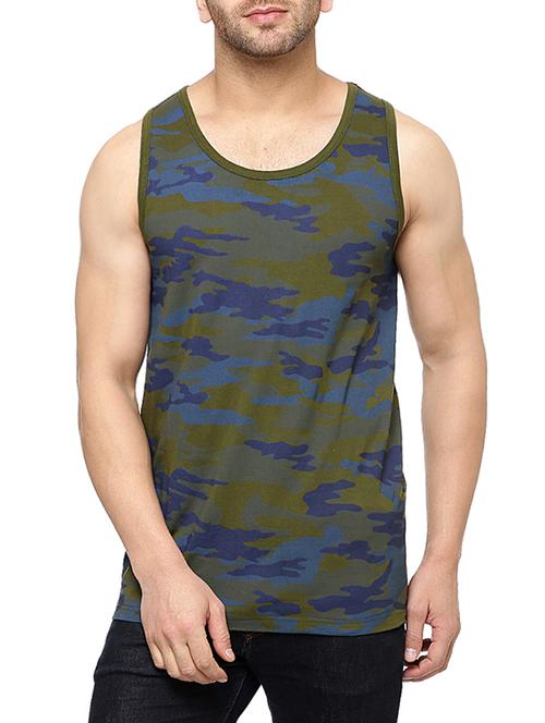 olive green cotton blend vest - 12850187 - Very Small Image - 1