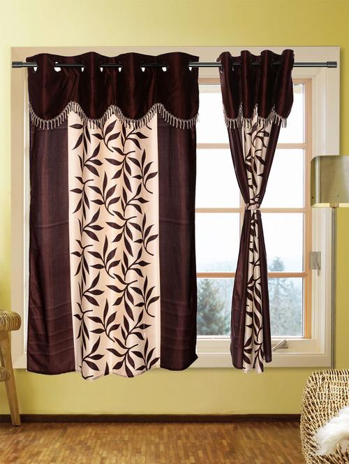 set of 4 kings furnishing  5ft designer (with skalap) window curtain - 12850472 - Very Small Image - 1