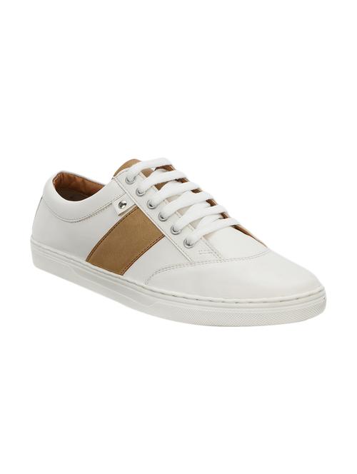 white leatherette lace up sneaker - 12854731 - Very Small Image - 1