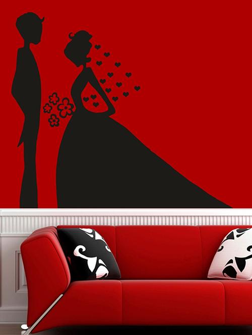 mesleep red couple dance wall sticker - 12865191 - Very Small Image - 1
