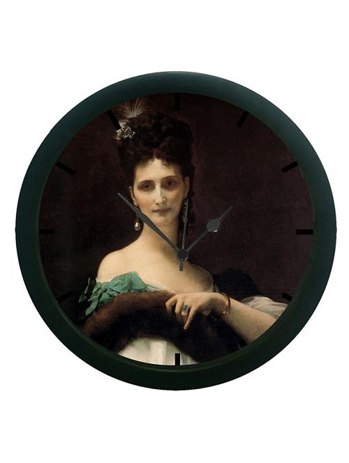 mesleep lady in fur 3d wall clock (with glass) - 12865342 - Very Small Image - 1