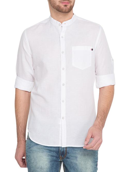 white linen casual shirt - 12866486 - Very Small Image - 1