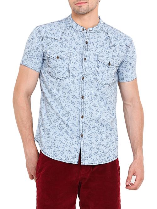 grey cotton printed casual shirt - 12867817 - Very Small Image - 1