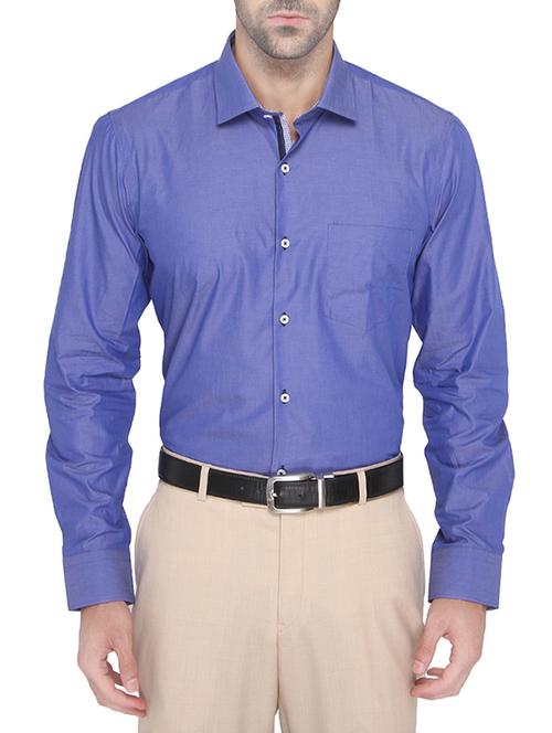 blue cotton formal shirt - 12877812 - Very Small Image - 1