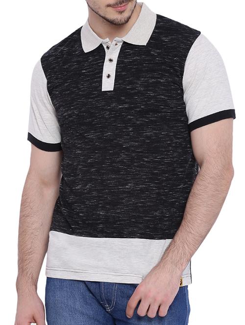 black cotton polo t-shirt - 12879851 - Very Small Image - 1