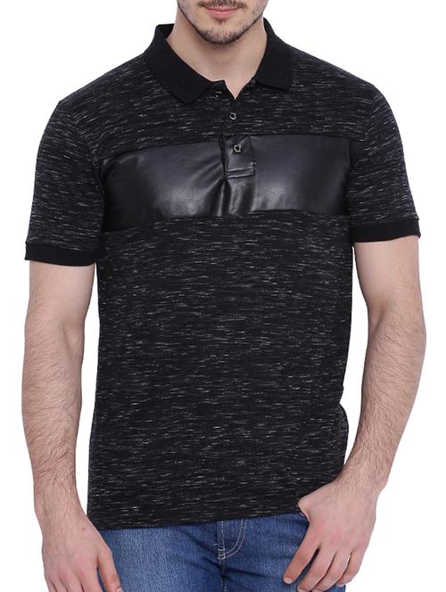 Black Cotton Melange T-shirt - 12879853 - Very Small Image - 1