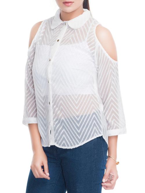 white georgette regular shirt - 12880279 - Very Small Image - 1