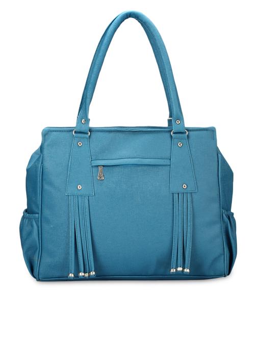solid blue leatherette handbag - 1288525 - Very Small Image - 1