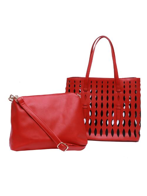 red leatherette handbag - 12885417 - Very Small Image - 1