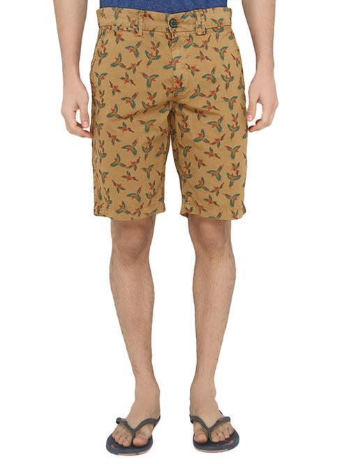 beige cotton printed short - 12885641 - Very Small Image - 1