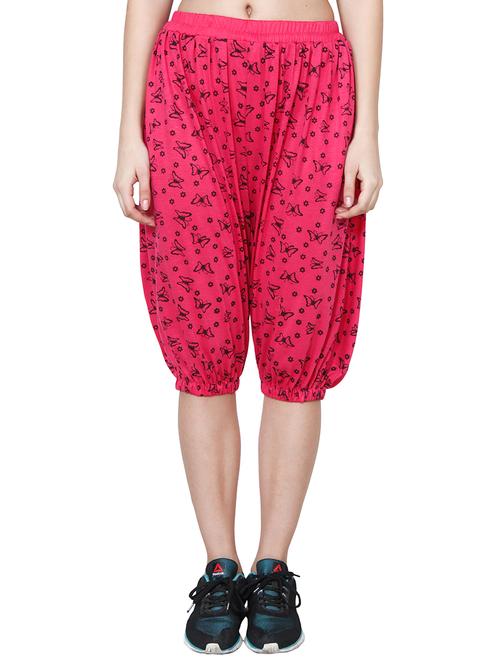 pink printed viscose capris - 12886918 - Very Small Image - 1