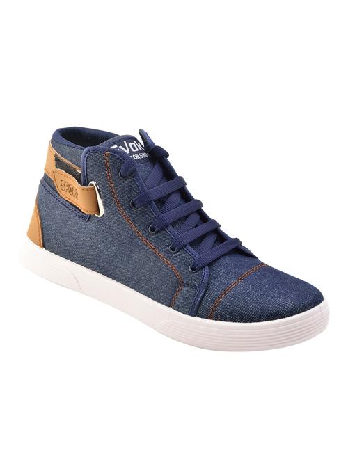 blue denim lace up sneakers - 12887032 - Very Small Image - 1