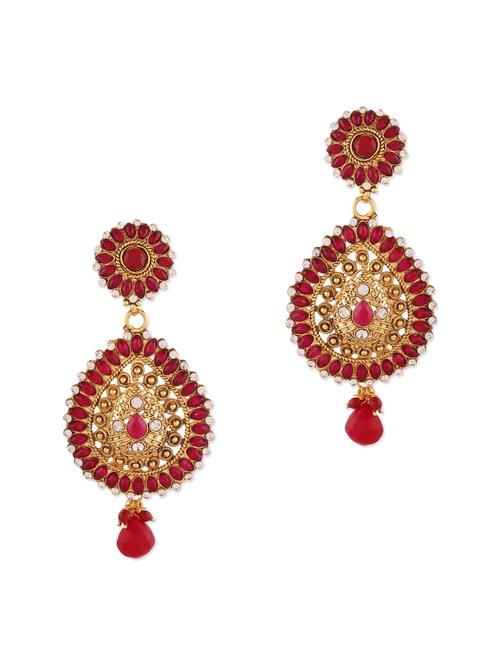 maroon studded earrings - 1289045 - Very Small Image - 1