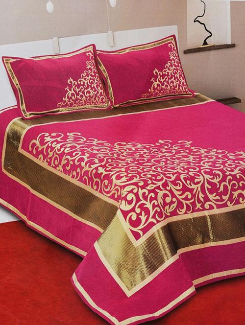 shubh collection of heavy bed cover with 2 pillow cover - 12892341 - Very Small Image - 1