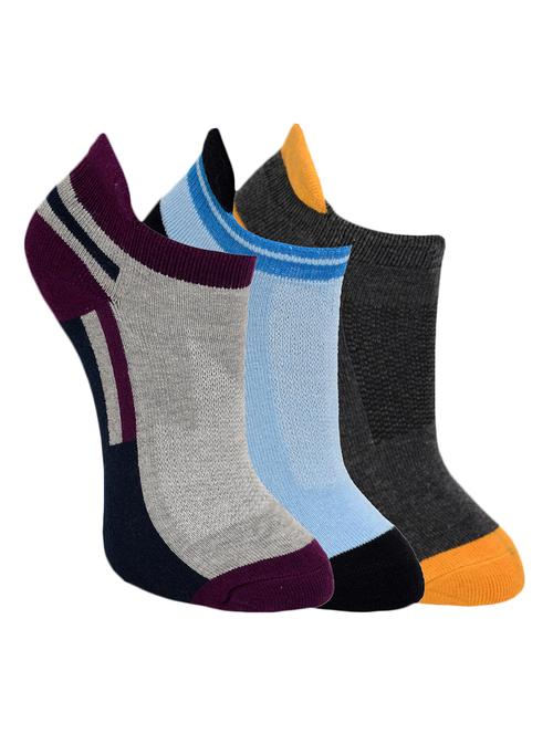 set of 3 multi colored cotton pair of socks - 12895074 - Very Small Image - 1