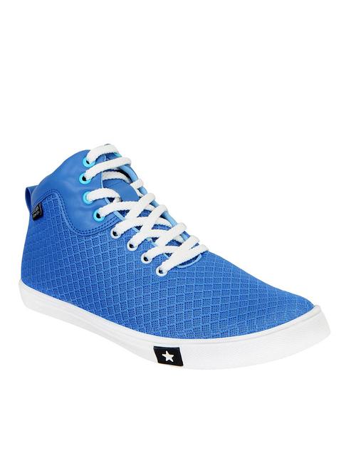 blue mesh & synthetic lace up sneakers - 12895830 - Very Small Image - 1
