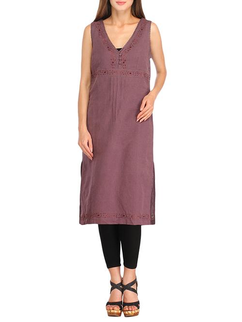 pink embroidered linen tunic - 12898538 - Very Small Image - 1