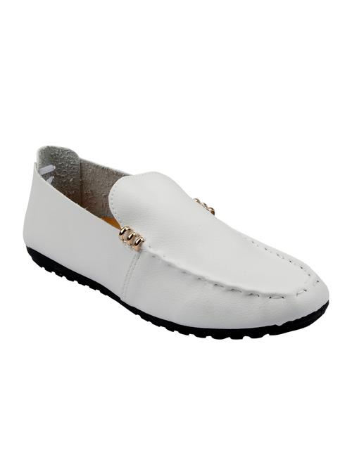 white leatherette slip on loafer - 12899331 - Very Small Image - 1
