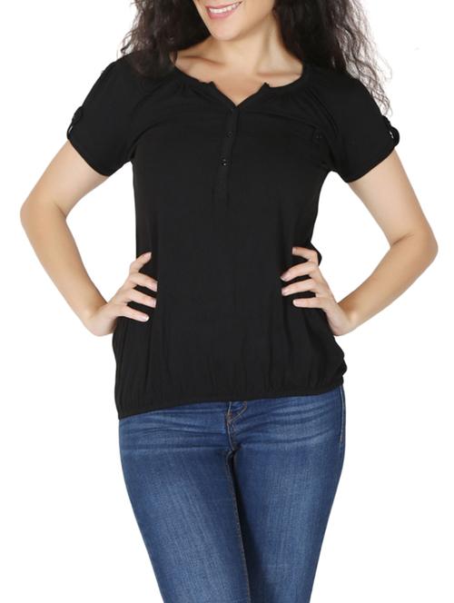 notch neck blouson top  - 12900103 - Very Small Image - 1