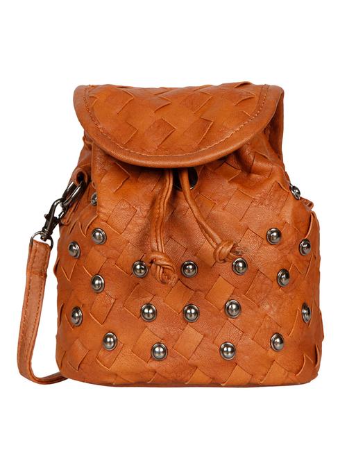 brown braded sling bag with rivets - 12901604 - Very Small Image - 1