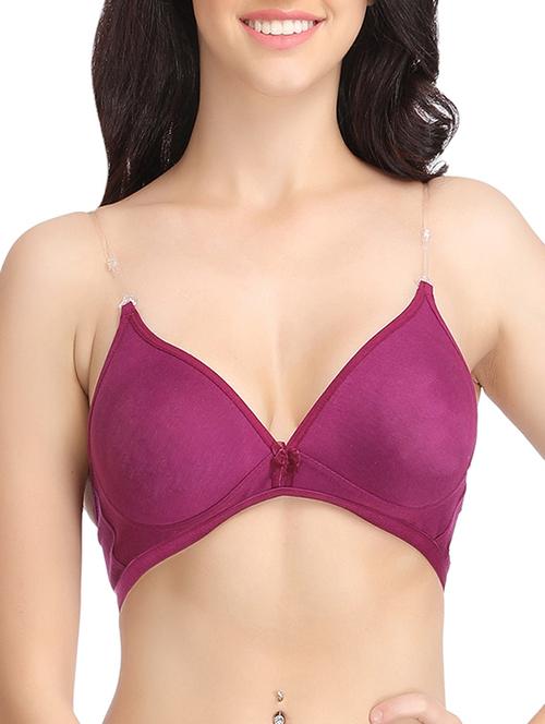 purple cotton tshirt bra - 12901742 - Very Small Image - 1
