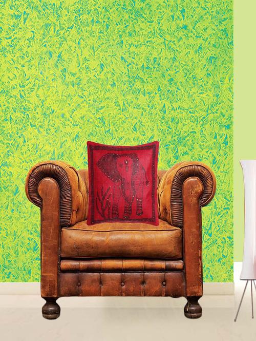 red silk printed single cushion cover - 12903642 - Very Small Image - 1