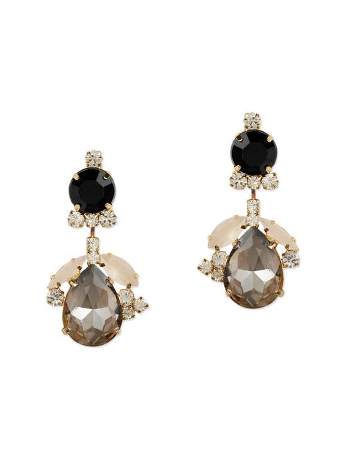 black crystal drop earrings - 12904636 - Very Small Image - 1